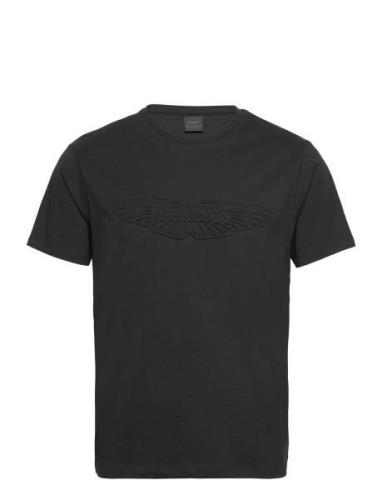 Am Emboss Tee Black Hackett London