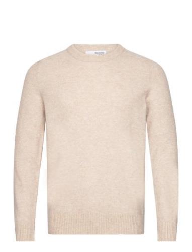 Slhrai Ls Knit Crew Neck W Cream Selected Homme