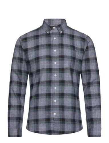 Twisted Yarn Checked Shirt L/S Navy Lindbergh