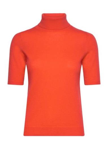 Turtleneck T-Shirt Orange Davida Cashmere
