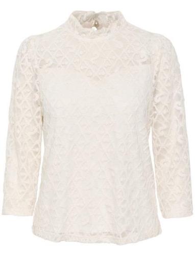 Crgila Lace Blouse With Lining White Cream