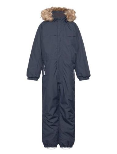 Coverall W. Fake Fur Navy Color Kids