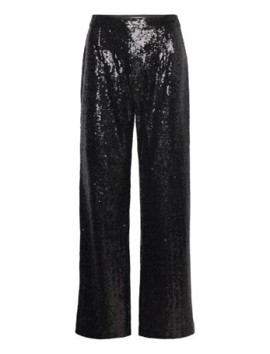 Slfalaia Hw Long Sequins Pant B Black Selected Femme