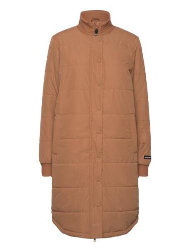 Cassidy W Long Puffer Jacket Brown Weather Report