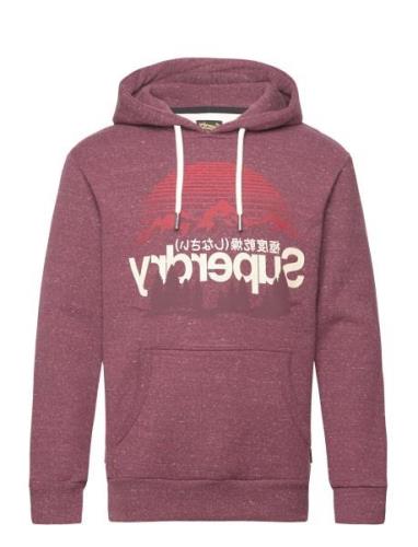 Cl Great Outdoors Graphic Hood Burgundy Superdry
