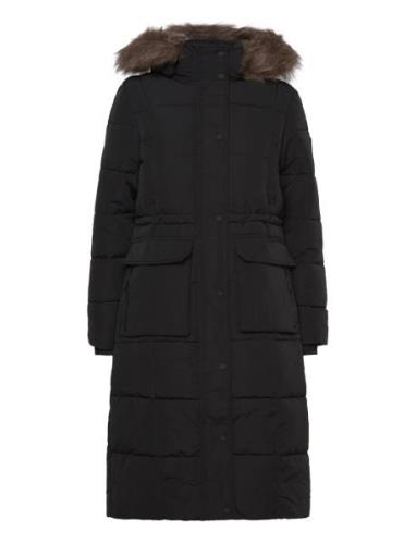 Everest Longline Puffer Coat Black Superdry