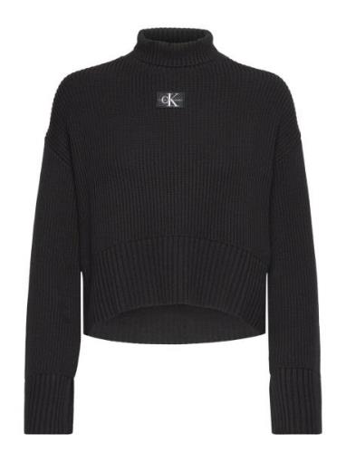 Label Chunky Sweater Black Calvin Klein Jeans