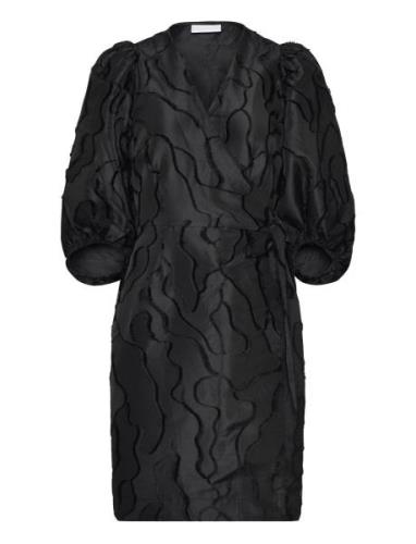 Wrap Dress With Balloon Sleeves Black Coster Copenhagen