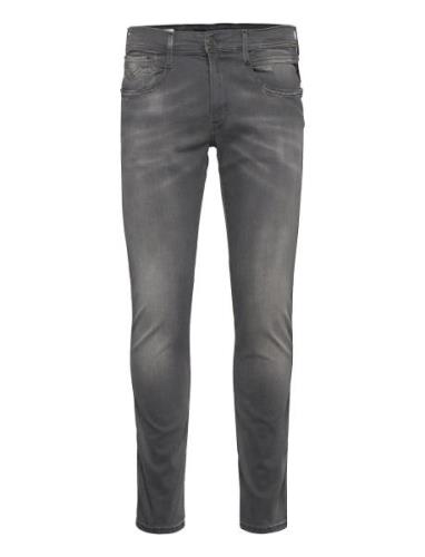 Anbass Trousers Slim White Shades Grey Replay