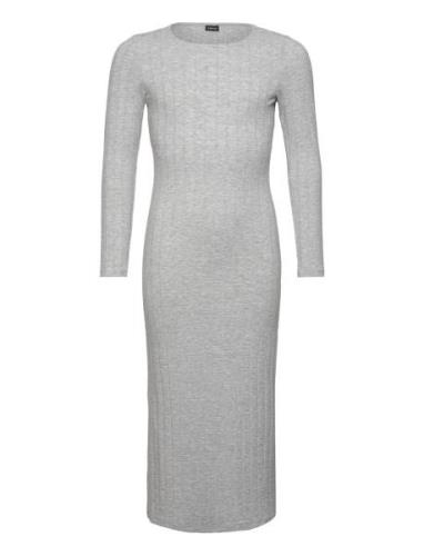 Nlflunne Ls Long Slim Dress Grey LMTD