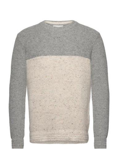 Nep Structured Crewneck Knit Grey Tom Tailor
