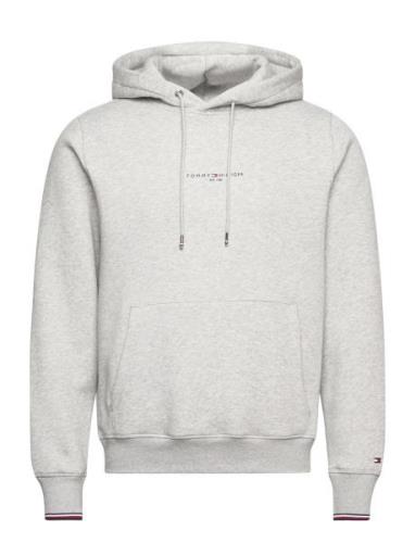 Tommy Logo Tipped Hoody Grey Tommy Hilfiger