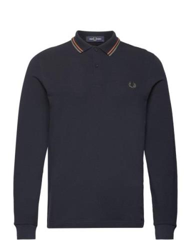 Ls Twin Tipped Shirt Navy Fred Perry