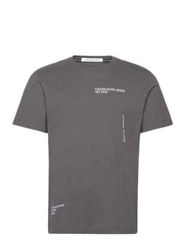 Multiplacement Text Tee Grey Calvin Klein Jeans