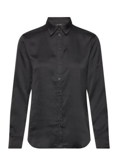 Classic Fit Satin Charmeuse Shirt Black Lauren Ralph Lauren