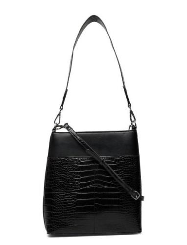 Bag W Croco Pockets Black Lindex