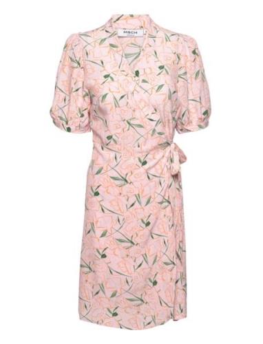 Mschtenya Lyvia Wrap Dress Aop Pink MSCH Copenhagen