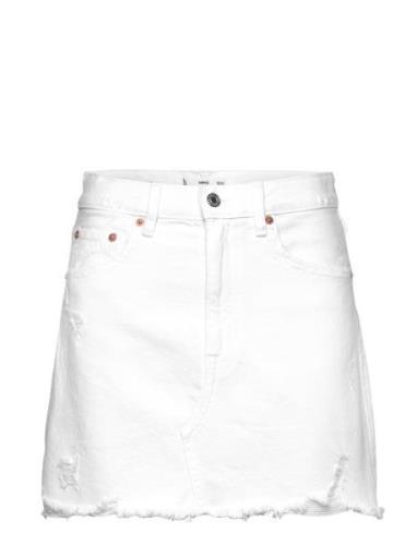 Denim Mini-Skirt White Mango