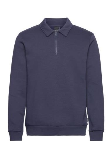 Onsceres 1/4 Zip Sweat Polo Navy ONLY & SONS