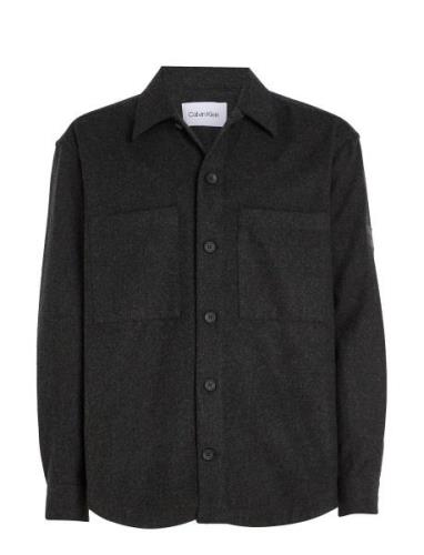Wool Blend Overshirt Black Calvin Klein