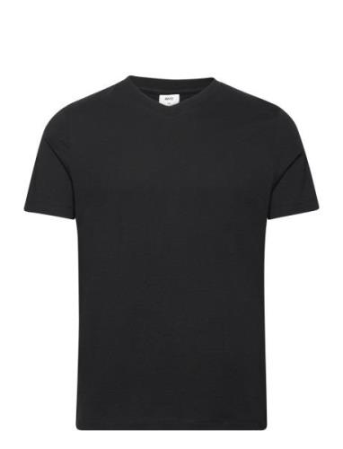 Basic Cotton V-Neck T-Shirt Black Mango