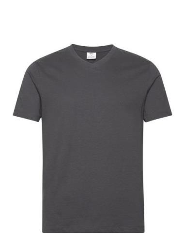 Basic Cotton V-Neck T-Shirt Grey Mango