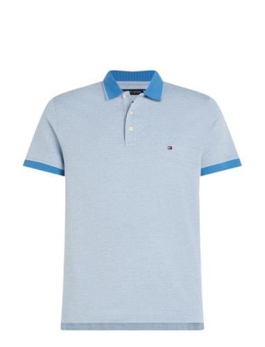 Mouline Tipped Slim Polo Blue Tommy Hilfiger