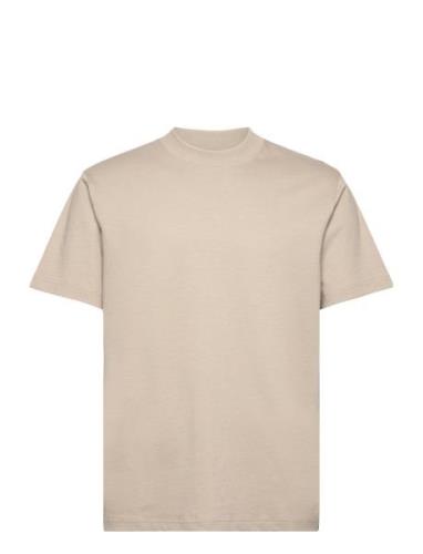 Slhcolman Ss O-Neck Tee Noos Beige Selected Homme