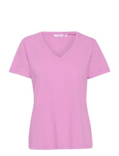 Crnaia Deep V-Neck T-Shirt Pink Cream