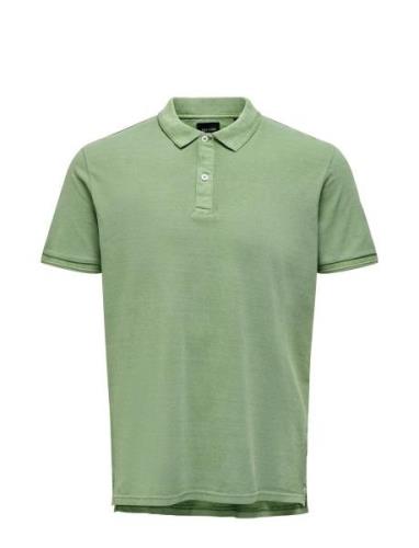 Onstravis Slim Washed Ss Polo Noos Green ONLY & SONS