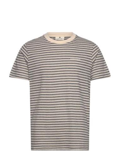 Akrod S/S Cot/Linen Stripe Tee Grey Anerkjendt