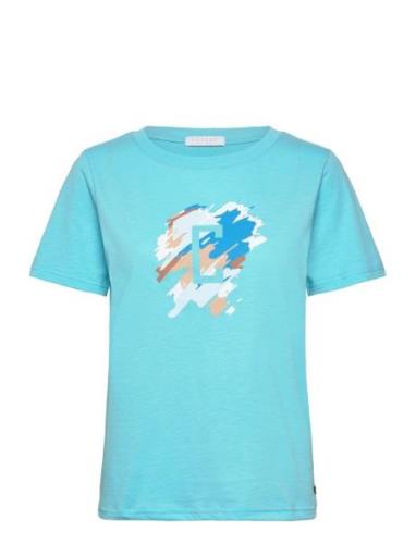 T-Shirt With Paint Mix - Mid Sleeve Blue Coster Copenhagen