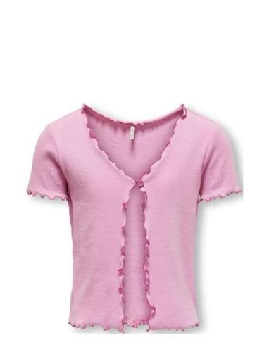 Kogelli S/S V-Neck Cardigan Jrs Pink Kids Only