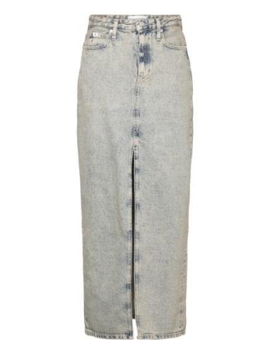 Front Split Maxi Denim Skirt Grey Calvin Klein Jeans