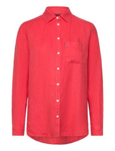Isa Linen Shirt Red Lexington Clothing