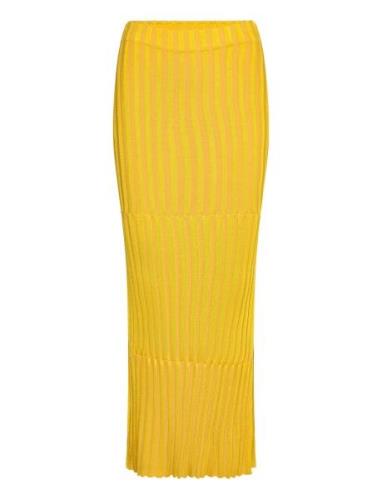 Striped Rib Skirt Yellow House Of Dagmar