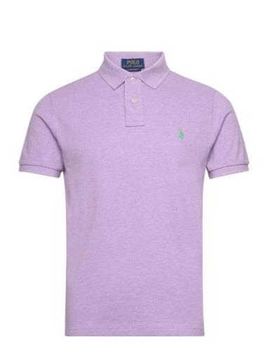 Custom Slim Fit Mesh Polo Shirt Purple Polo Ralph Lauren