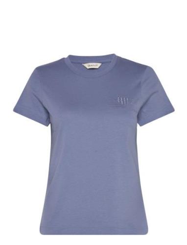 Reg Tonal Shield Ss T-Shirt Blue GANT