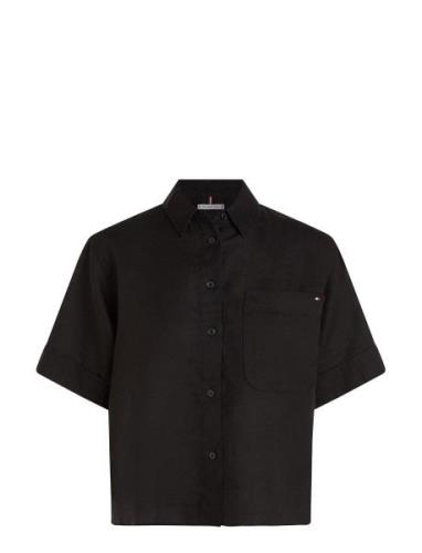 Linen Ss Shirt Black Tommy Hilfiger