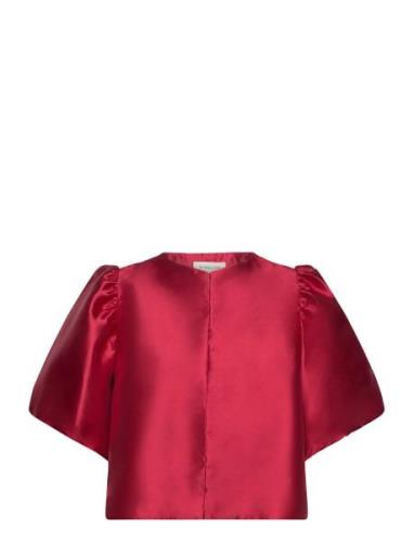 Cleo Pouf Sleeve Blouse Red Malina