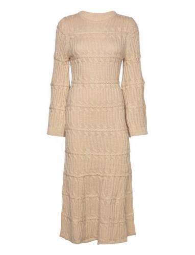 Elinne Cable Knitted Maxi Dress Beige Malina