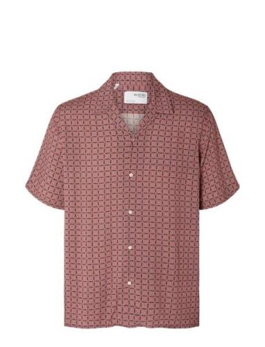 Slhrelax-Vero Shirt Ss Aop Pink Selected Homme