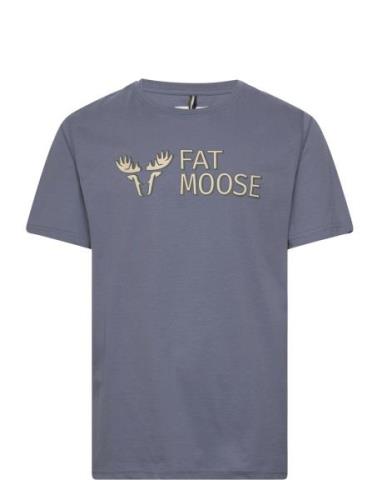 Fm Logo Organic Tee Blue Fat Moose