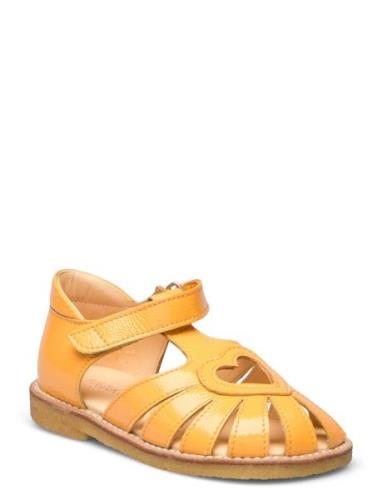 Sandals - Flat - Closed Toe - Yellow ANGULUS