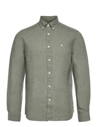 Douglas Linen Shirt-Classic Fit Green Morris
