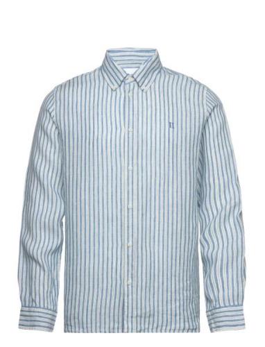 Kristian Linen B.d. Shirt Blue Les Deux