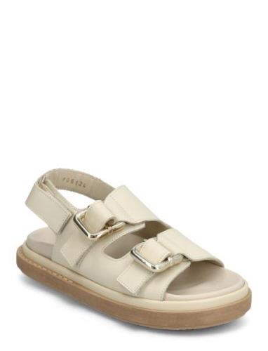 Harper Cream Leather Sandals Beige ALOHAS