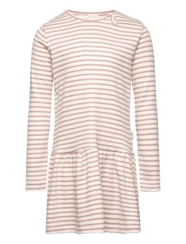 Dress L/S Modal Striped Pink Petit Piao