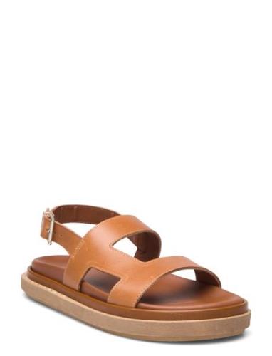 Lorelei Black Leather Sandals Brown ALOHAS