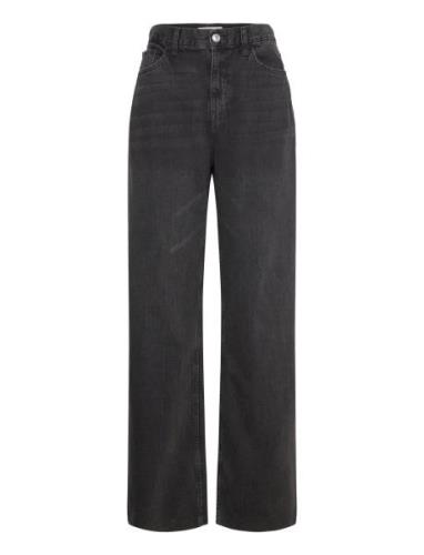 High-Waist Wideleg Jeans Grey Mango